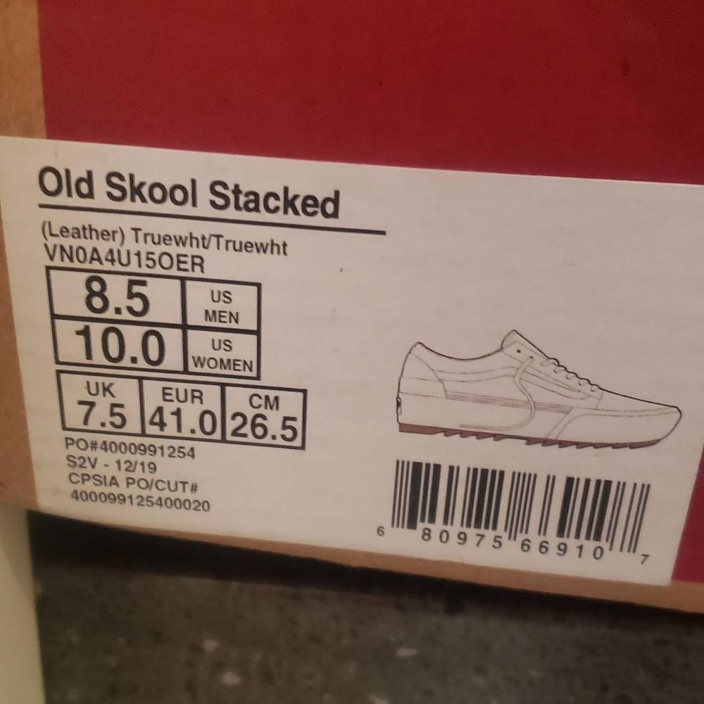Vans Old Skool Stacked leather True White
